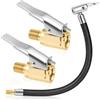 URAQT 3 Pezzi Connettore Valvola Pneumatica Universale, 8mm Connettore gonfiaggio Pneumatici con Tubo di prolunga, Leva per Valvola per Gonfiatori Pompa d'Aria Compressore Macchina