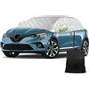 LMYSUFI Copertura Mezza Auto Compatibile con Renault Clio 2005-2025, Telo Copriauto Inverno Estate Copri Auto Antigrandine Antineve Anti UV Anti Vento Antipolvere