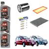 RAEM RICAMBI AUTO Kit Tagliando Completo 3 Litri di Olio 10W40 20K + 3 Filtri (Olio Aria Abitacolo) + 4 Candele Accensione per Panda 2 169 dal 2003 in Poi 1.1 e 1.2 - Compatibile, Non originale