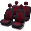 Rivextauto ZENIT Coprisedili Fiat 500 dal 2007 al 2025 Su Misura - Set Completo Copri Sedile Auto Anteriori e Posteriori + 5 Copri Poggiatesta, Posteriore Intero o Diviso - Rosso