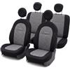Rivextauto ZENIT Coprisedili Fiat 500 dal 2007 al 2025 Su Misura - Set Completo Copri Sedile Auto Anteriori e Posteriori + 5 Copri Poggiatesta, Posteriore Intero o Diviso - Grigio