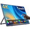 UPERFECT Monitor portatile Touchscreen 15.6 pollici 4K 3840x2160 UHD Laptop | Touch screen a 10 punti, display da viaggio opaco 1200:1, con supporto regolabile, secondo schermo ultra sottile per laptop