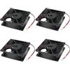 ECSiNG Confezione da 4 Ventola per Case pc 2 Pin Ventola per Case 80x80x25mm 12v 0.25a 2 Pin Compatibile con Case pc