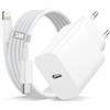 Anssan Caricatore iPhone 30W,Caricabatterie Rapido USB C con 3M filo Cavo Lightning USB Type-C Ricarica Rapida,Spina Presa Caricabatterie iPhone Alimentatore USB C Portatile per iphone 14 13 12 11 Pro/iPad