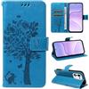 Zicgxin Cover per Honor 600 Smart 5G Custodia a Libro Portafoglio Antiurto | similpelle, motivo retrò gatto e fiori in rilievo, chiusura magnetica, slot carte, supporto, antigraffi