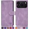 SUANPOT progettazione per iPhone 18 Pro Max 6.9 Blocco RFID Portafoglio Slot CarteSupporto Cellulare Magnetica custodia Pelle Sintetica Cover per Apple 18 Pro Max Viola Lilla