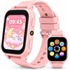 pmstuy Smartwatch Bambini con 18 Giochi Educativi Contapassi Sonno Touch HD 1,83 | Sveglia, Timer, Cronometro, Calendario, Torcia, Formato 12/24 ore, Orologio Bambina Smartwatch Regalo Ragazzi e Ragazze Rosa