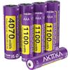 AKTTKA 4 Batterie AA + 4 Batterie AAA Al Litio Ricaricabili,AA 4070mWh & AAA 1100mWh,1,5V.Particolarmente Adatte Per Telecomandi,bilance Elettroniche,termometri,sensori,controller Di Gioco E Altri