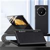 BINGEXIAER Custodia sottile in pelle compatibile con Honor Magic V3, custodia a libro magnetica per telefono, protezione contro le cadute, custodia protettiva antiurto con cavalletto. Nero