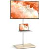 5Rcom Supporto TV da pavimento con ripiano per TV da 32-65 pollici, Beige | Porta TV da terra, base legno, girevole, regolabile in altezza, salvaspazio angolare, montaggio semplice, VESA max 400x400 mm