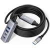 Werkybay Hub USB a 4 Porte 2A+2C, Splitter USB da 5 Gbps con Cavo Lungo da 7.5m | Sdoppiatore Multi USB 3.0 (2 USB-A & 2 USB-C Ports) per PC, Laptop, Tastiera, Mouse, HDD, Stampante, Console