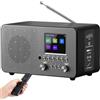 BUOTAU FM/DAB+/DAB Radio con Bluetooth, Radio Digitale DAB Plus con Telecomando, USB/AUX, 80 Preselezioni, Altoparlante da 5W con Suono Nitido, Scansione Automatica, Doppia Sveglia