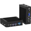 YCTipc Mini PC industriale senza ventole N5095, 8 GB DDR4, 256 GB SSD, 3 x RS232 | Dual LAN HDMI + VGA 6x USB WLAN BT4.0 Windows10 Pro DE per controllo POS automazione