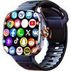 WEIDUJING Originale M99 Orologio Intelligente Android 2.4 Pollici Amoled 5G LTE Smartwatch Con Fotocamera Rotativa 900W, GPS, WIFI, Slot per Scheda SIM, NFC, App Store (Nero, 8GB, 128GB)