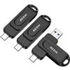 KEXIN Chiavetta USB C 32 GB USB 3.0 OTG, confezione da 3 pezzi, fino a 100 MB/s, porte USB Type-C e USB-A, chiavetta di memoria per cellulare, iPhone 15/16/17, tablet, auto, PC
