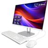 SUKOTOP PC All-in-One bianco da 23,8 pollici con webcam nascosta per casa e studio | Ryzen 3 2300U per l'uso quotidiano, 8 GB DDR4, SSD 256 GB, Wi-Fi 6, Bluetooth 5.3, tastiera e mouse cablati.