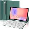IVEOPPE Cover Tastiera per Samsung Galaxy Tab S10 Lite/S10 FE/S9 FE 10.9/S9 11 | Keyboard Magnetico Staccabile, Italiano QWERTY, Custodia Tastiera Senza Fili Bluetooth con Portapenna, Verde scuro