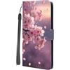 SEHEYA Custodia per Oppo Reno 10 5G Flip Cover, Sakura | Portafoglio in Pelle PU con Motivo Carino Flip Case Borsetta Portacarte Interne Fibbia Magnetica Protezione Caso