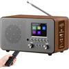 BUOTAU FM/DAB+/DAB Radio con Bluetooth, Radio Digitale DAB Plus con Telecomando, USB/AUX, 80 Preselezioni, Altoparlante da 5W con Suono Nitido, Scansione Automatica, Doppia Sveglia