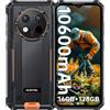 OUKITEL G1S Rugged Smartphone Android 15, 10600mAh 12(4+8) GB RAM + 128GB ROM, Display 6,52 HD Octa-core Telefono Indistruttiblie, Fotocamera 13MP + 5MP, NFC/OTG/Dual SIM 4G (Arancio)