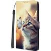 SEHEYA Custodia per Xiaomi Redmi Note 14 4G (164mm ) Flip Cover, Farfalla | Portafoglio in Pelle PU con Motivo Carino Flip Case Borsetta Portacarte Interne Fibbia Magnetica Protezione Caso