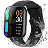 Parsonver Smartwatch Uomo Donna con 5ATM Impermeabilità per Nuoto | Orologio Fitness con 100+ Sport, Frequenza Cardiaca, Sonno, Calorie, SpO2, Smart Watch per iPhone & Android, Nero, 1.8"