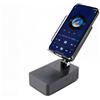 EDUPLINK Altoparlante Bluetooth con supporto per cellulare, induttivo e regolabile a 270°, per smartphone, altoparlante per cucina, ufficio, anziani, regalo per uomini (nero)