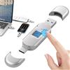 WhFKLca Chiavetta USB 3.0 Con Impronta Digitale, Unità USB Da 64 Gb/128 Gb/256 Gb/512 Gb per iPhone 15/iPad/Android/Windows/Mac, Memory Stick Con 60 Id Di Impronte Digitali Consentiti 128GB