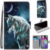 TOMYOU Cover per Samsung Galaxy A40, Lupo | Antiurto Protettiva Portafoglio, Slot per Schede, Magnetica, Custodia in Pelle PU, Libro Flip,Funzione Stand