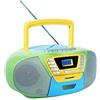 Blaupunkt Lettore CD portatile Bluetooth da 120 MC, con cassette, funzione audiolibro, lettore CD con USB, piccola radio CD, Aux In, radio FM PLL, lettore CD, multicolore