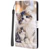 SEHEYA Custodia per Oppo Reno 7Z 5G / Reno 7 Lite / Reno 8Z 5G Flip Cover, Gattino | Portafoglio in Pelle PU con Motivo Carino Flip Case Borsetta Portacarte Interne Fibbia Magnetica Protezione Caso