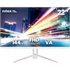 Nilox MONITOR 22 VA 144HZ BIANCO | Formato 16:9, Supporto VESA, Cavo HDMI Incluso, Ideale per Ufficio, Studio e Gaming
