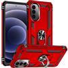 Jiajihua Custodia Compatibile con Motorola Moto G52 [Hard PC+TPU] Cavalletto magnetico 2 in 1 per auto Red