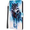 SEHEYA Custodia a Libro per Huawei P30 Flip Cover, Lupo | Portafoglio in Pelle PU con Motivo Carino Flip Case Borsetta Portacarte Interne Fibbia Magnetica Protezione Caso