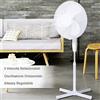 Bakaji Ventilatore Da Terra a Piantana Con 3 Velocita' 3 Pale 40 cm Ventilatore Silenzioso Oscillante Altezza Regolabile 130 cm base a croce (Bianco)
