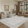 PureCozy Tappeto Salotto 140x200cm Grigio Tappeti Vintage | Pelo Corto, Lavanderia, Camera da Letto, Lavabile in Lavatrice Antiscivolo Grande Tapetto, Scendiletto Carpet