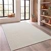 Paco Home Tappeto in iuta per interni-esterni - Naturale e nero, robusto ed elegante, ideale per il terrazza e il soggiorno, Crema 5, 160x230 cm