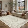 PureCozy Vintage Tappeto Salotto 140x200cm Grande Taupe Tappeti | Camera da Letto Antiscivolo Rug, Lavabile in Lavatrice Rugs, Soggiorno Ufficio Moquette, Interno Pelo Corto Carpet
