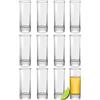 Praknu 12 Bicchierini da Shot Lunghi in Vetro 5 cl - per Amaro e Vodka | Base spessa per la massima stabilità, forma alta, lavabili in lavastoviglie, vetro robusto, per feste, bar e per aperitivi