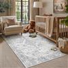 PureCozy Vintage Tappeto Salotto 140x200cm Grande Grigio Tappeti | Camera da Letto Antiscivolo Rug, Lavabile in Lavatrice Rugs, Soggiorno Ufficio Moquette, Interno Pelo Corto Carpet