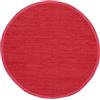carpetfine Tappeto rotondo in cotone Chindi lavabile Ø 60 cm Rosso | tessuto a mano 100 % cotone, frange, lavabile in lavatrice 30 °C delicato, stile pezzotto, per sala da pranzo