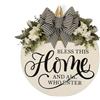 UTTASU Targa per porta in legno con scritta Welcome and Bless This Home, realizzata in materiale plastico di lunga durata, per porte o pareti (A)