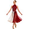 Freebily Vestito da Balletto Danza Lirica Contemporanea Bambina Abito Lungo da Pattinaggio Artistico con Strass Body Ginnastica Ritmica Costume da Ballo Latino Moderno Jazz