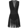 Oyolan Vestito da donna Pattinaggio Artistico Body Ginnastica Danza Strass senza maniche Vestito Danza Contemporanea S-XXL
