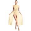 Freebily Abito da Ballo Latino Lirico Contemporaneo Donna Strass Leotards da Danza Classica Moderna Ballerina Senza Maniche Vestito da Danza Samba Rumba Salsa Ginnastica