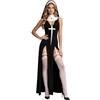 Bauzuoyo Costume di Halloween da donna, sexy, spaventoso, abito da suora, nero, gotico, horror, cosplay, costume da palcoscenico, abito da festa, carnevale, costume da pirata, Nero , S
