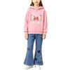 Generic Set di abbigliamento da ragazza con stampa a fiocco top a maniche lunghe pullover felpa svasata pantaloni jeans 2 pezzi tuta sportiva per bambini casual scuola tuta