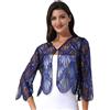 Freebily Coprispalle Donna Cardigan in Pizzo Elegante Giacca con Paillettes Bolero da Cerimonia Matrimonio Top Leggero Orlo Irregolare Abito da Sera Club Cocktail