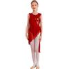 Linyuir Abito da Danza Lirica Classica per Bambina Ragazze Paillettes Vestito da Balletto Danza Abito Pattinaggio Artistico Body Ginnastica Bambina Dancewear
