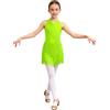 Kaerm Vestito da Balletto Ballo Latino Americano per Ragazze Body Ginnastica Ritmica con Nappe Vestito da Danza Classica Sala da Ballo Costume da Danza Samba Rumba Salsa
